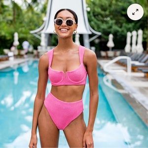 Kenny Flowers Caicos - Luxe Crinkle Stretch High Waist Bikini Bottom